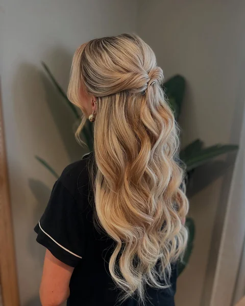 Half-Up Twist with Beach Waves
