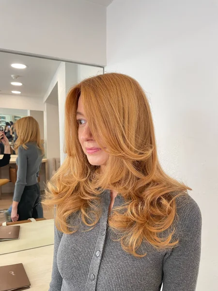 Copper Side-Part Bombshell Blowout
