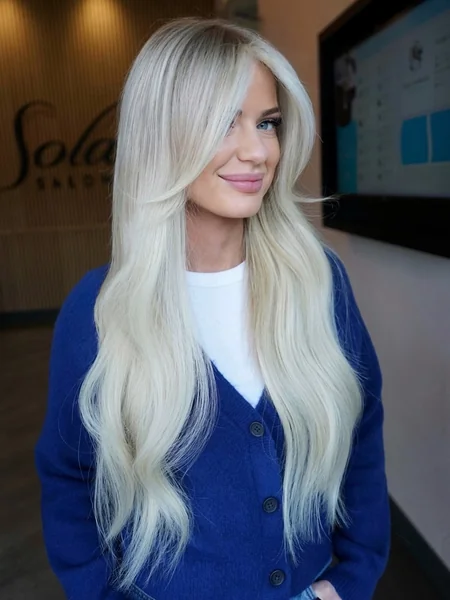 Platinum Curtain Bangs
