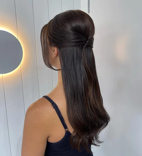Sleek Straight Half-Up Twist