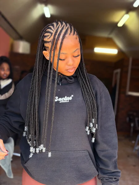 Fulani Braids With Clear Beads