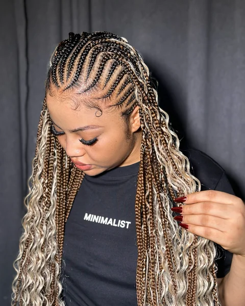 Two-Tone Blonde Cornrow Braids