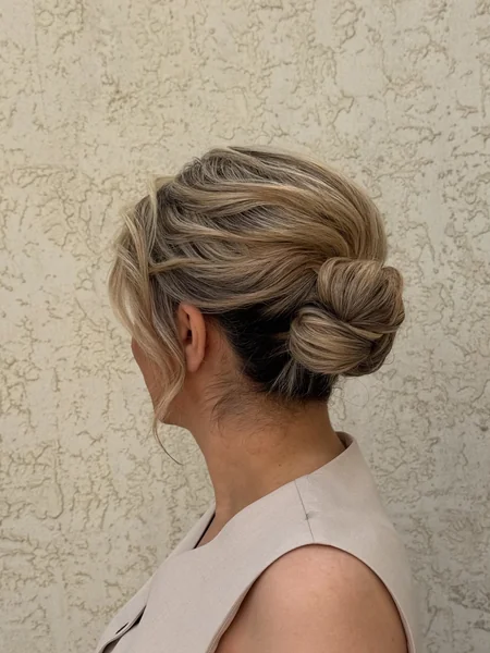 Low Chignon for Layered Hair