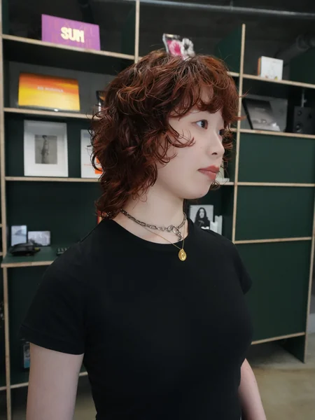 Copper Curly Wolf Cut