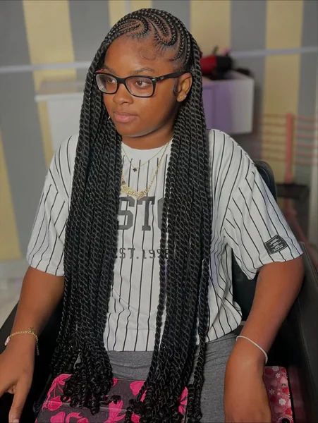 Cornrows With Long Rope Twists