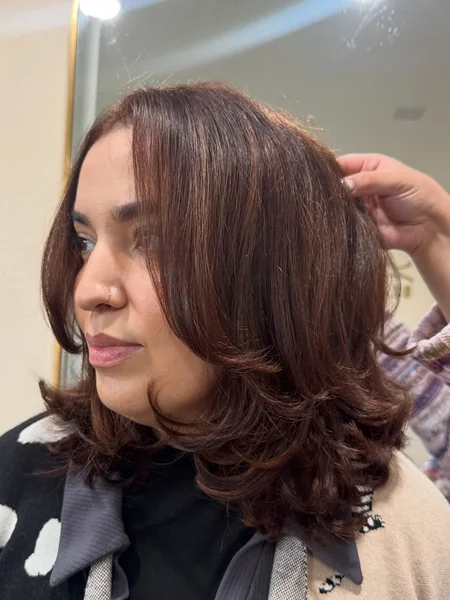 Auburn Flipped Blowout Medium Length