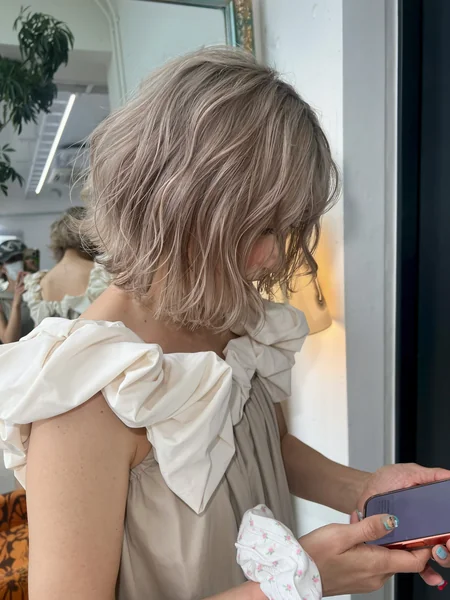Messy Platinum Short Bob