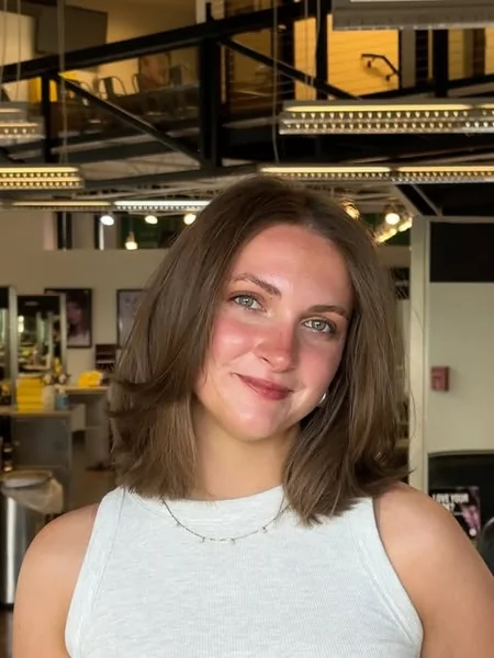 Shoulder Length Lob in Brunette