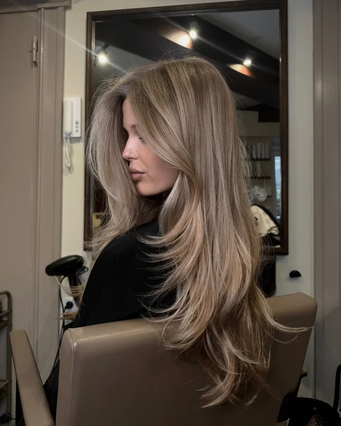 Beige Blonde Flicked Layers