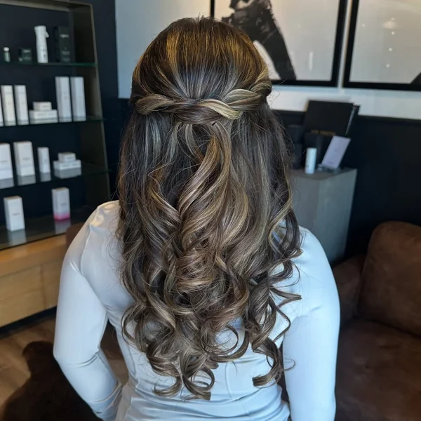 Twisted Half-Up with Ringlet Curls