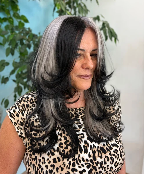 Long Layers with Black and Gray Contrast