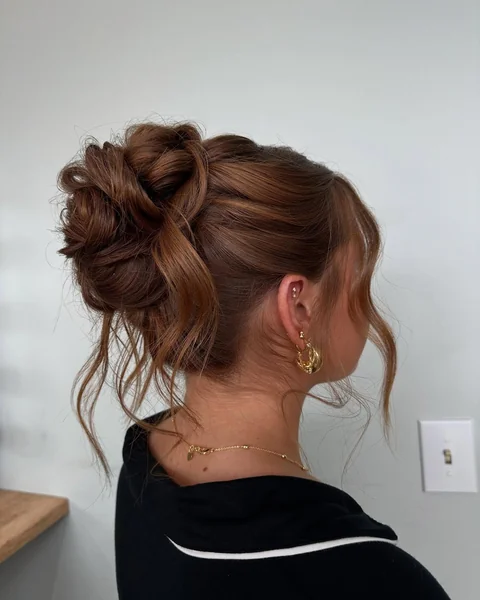 Copper Messy Top Bun