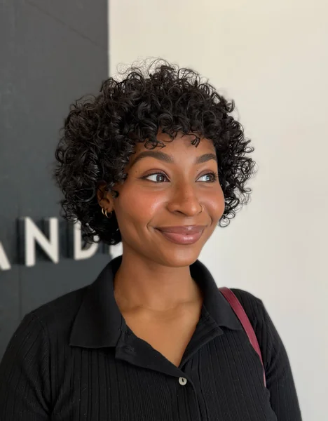 Defined Curls With Curly Bangs