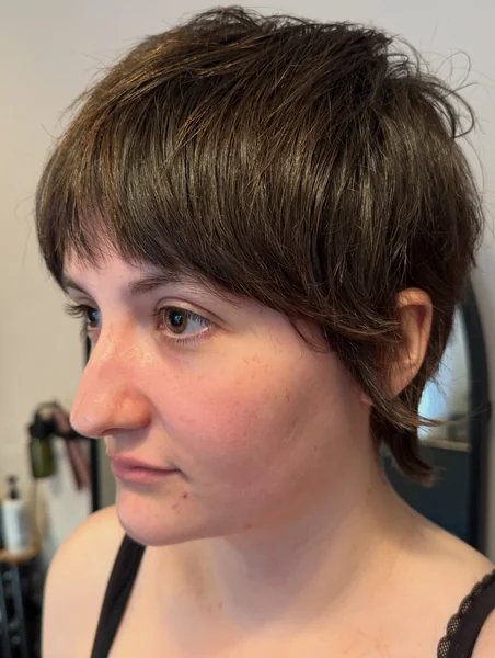 Choppy Bixie with Bangs for Round Faces