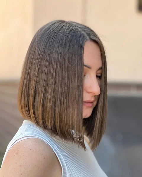 Smooth Brunette A-Line Bob