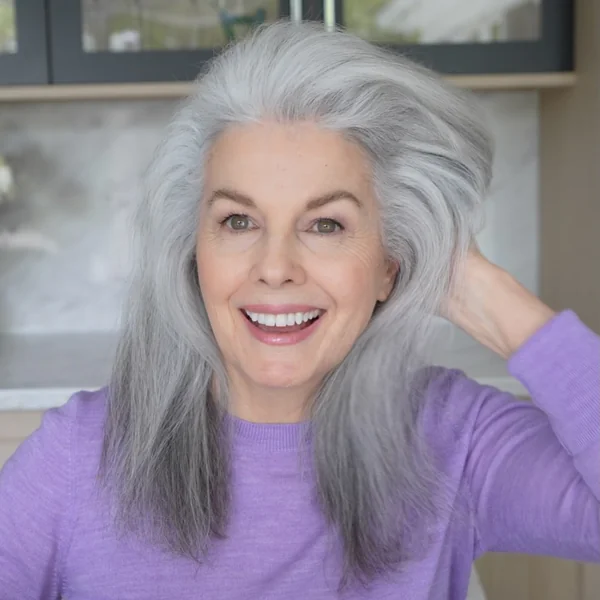 Long Silver Layered Cut
