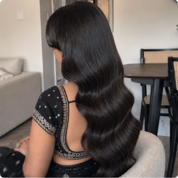 Hollywood Waves with Bangs