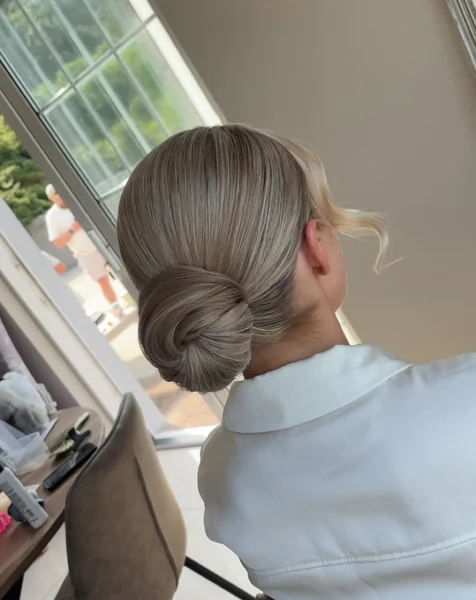 Sleek Low Bun for Bridesmaids