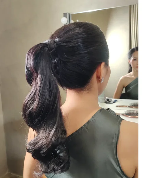 Sleek Wrapped Mid Ponytail