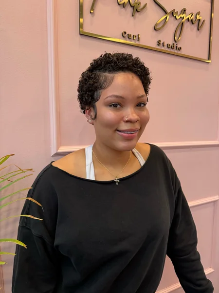 Tapered Natural Curly Pixie