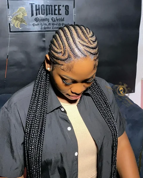 Curved Lemonade Cornrows