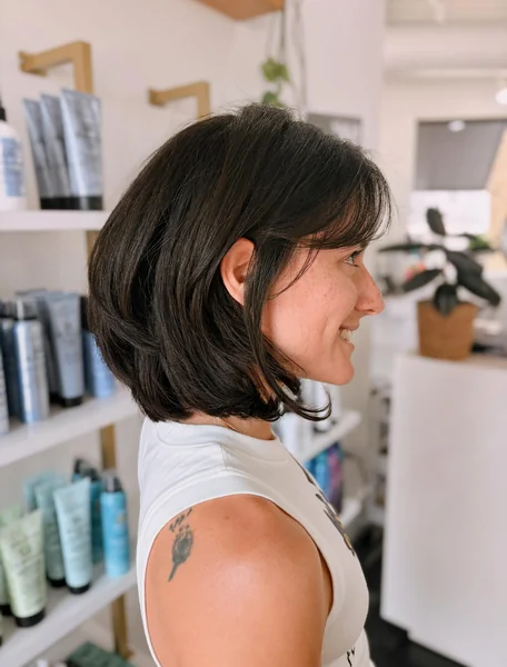 Dark Layered Bob with Wispy Bangs