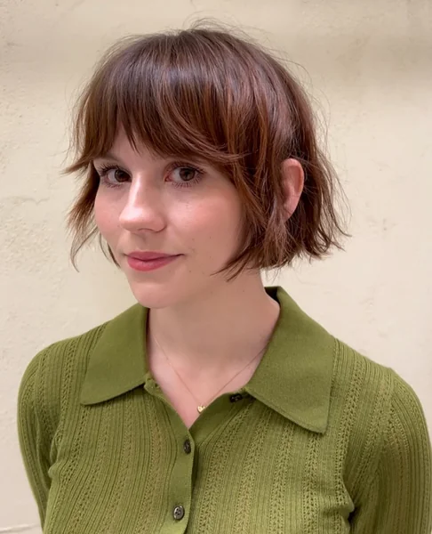 Textured Bob with Full Bangs
