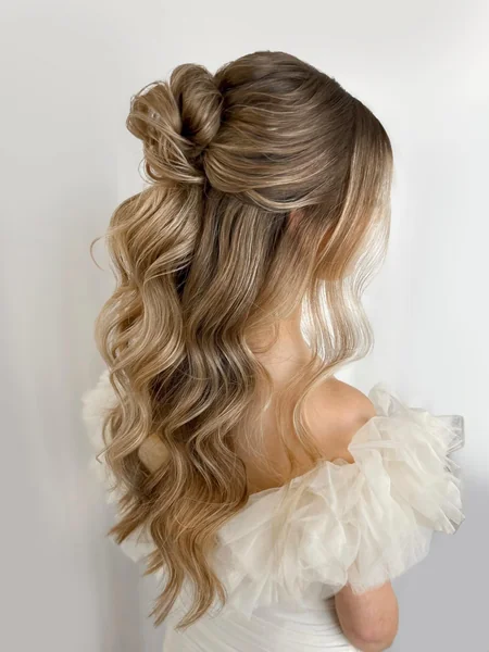 Messy Half Up Top Knot Bridal Hair