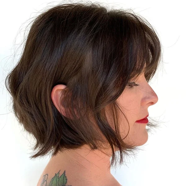 Soft Wavy Bob with Wispy Bangs