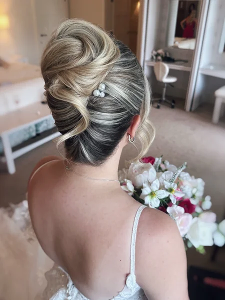 French Twist with Pearl Pin
