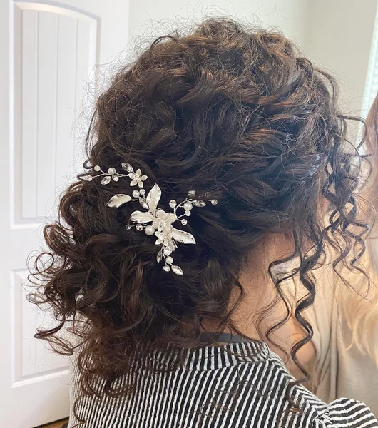 Natural Curly Low Updo