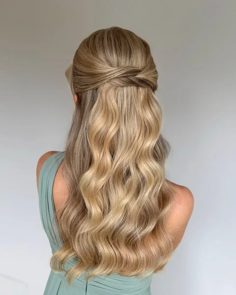 Half Up Half Down Bridesmaid Waves