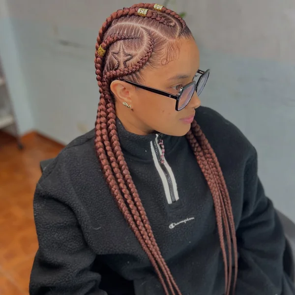 Auburn Stitch Braids with Star Design