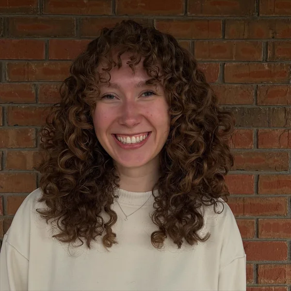 Long Brown Curls with Bangs