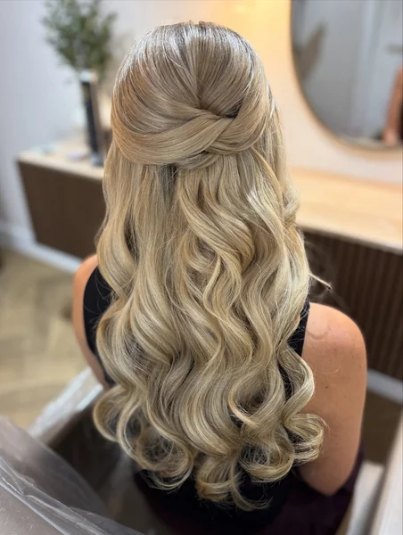 Half Up Party Hairstyle with Curls
