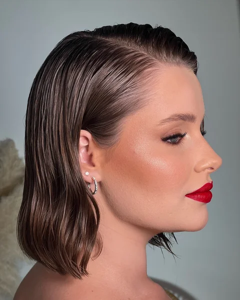 Slicked-Back Short Bob