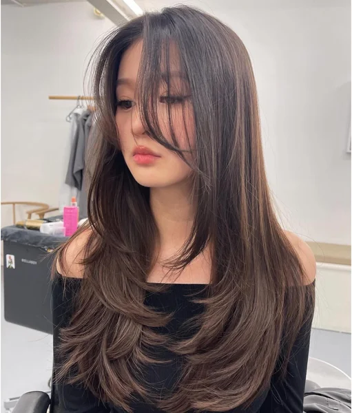 Long Layers with Wispy Bangs