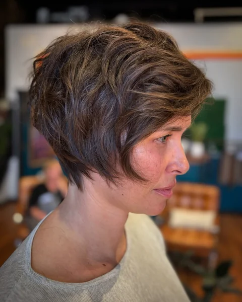 Textured Bixie with Side-Swept Layers