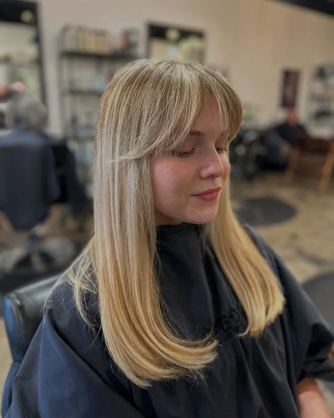 Golden Blonde Straight Fringe