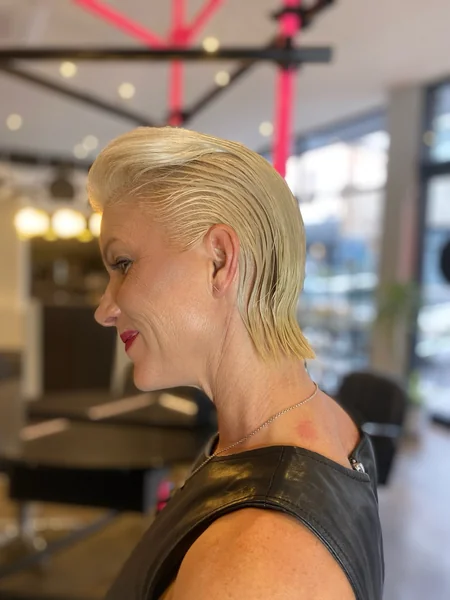 Wet-Look Slicked-Back Bob