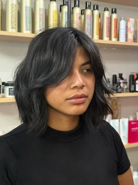 Textured Bob with Side Bangs