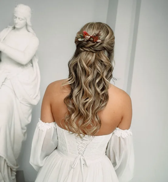 Half-Up with Dried Flower Comb