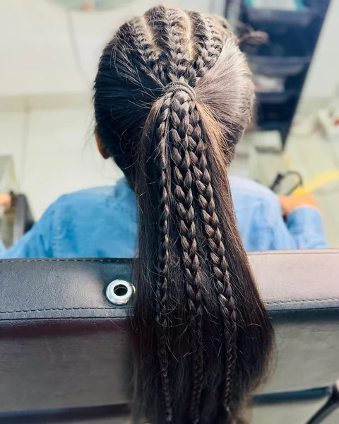 Micro Braids into a Sleek Ponytail