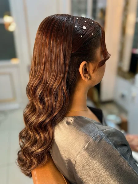 Slick Side Part with Pearl Accents