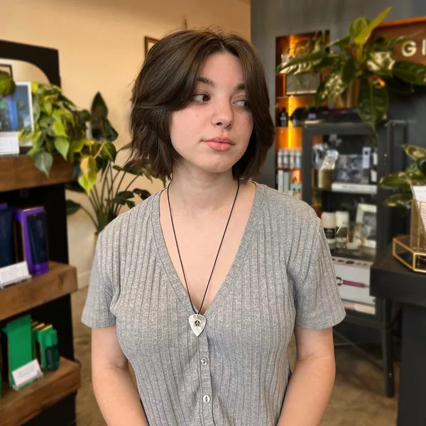 Chin-Length Bob With Curtain Bangs