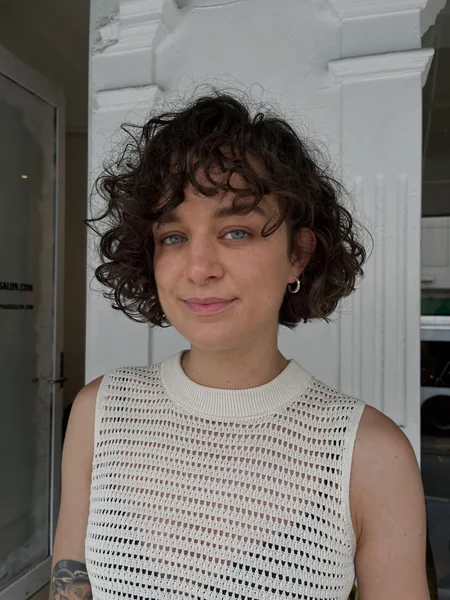 Short Curly Bob with Bangs