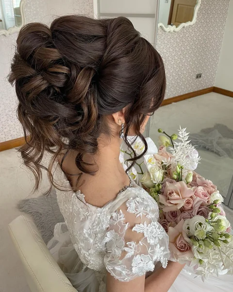 Voluminous Textured Bride Updo