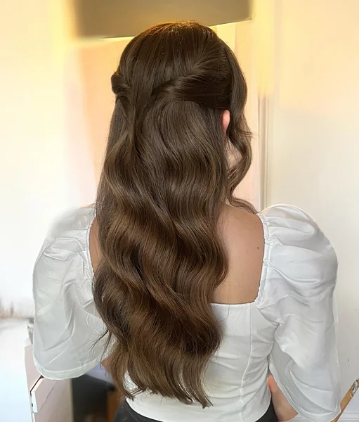 Twisted Half Up for Long Wavy Hair
