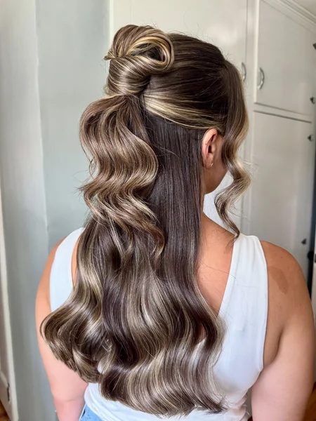Half Up Top Knot with Tendrils