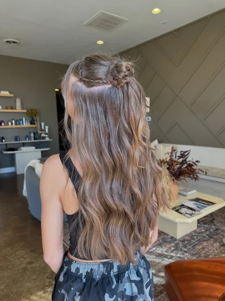 Mini Braid Half-Up Bun